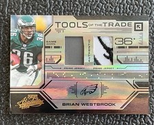 🔥BRIAN WESTBROOK 2008 AM TOTT SPECTRUM GAME USED EAGLES JERSEY LOGO PATCH /50🔥