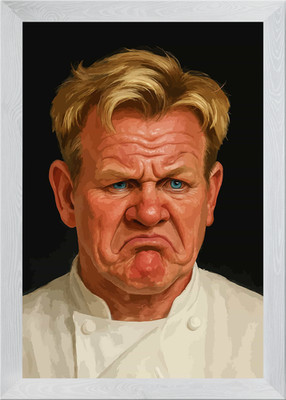 Gordon Ramsay Portrait with Angry E gerahmtes Wandbild Poster Leinwanddruck Bild