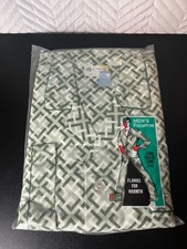 Vintage Kmart Green White Men  s Medium Pajama Set Long Sleeve Flannel Sealed New