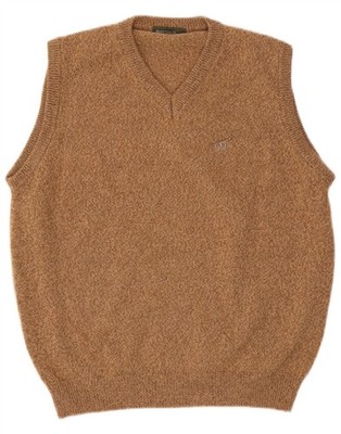 Henry Cottons Herren Trägershirt Tank Top mittelbraun gefleckt Wolle ED24