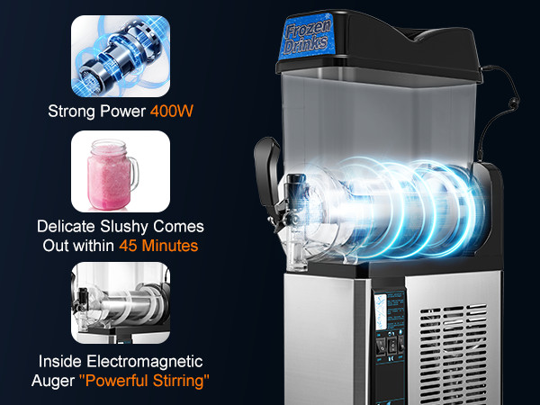 Ginkman All New Commercial 1/2 Tank 12/24L Frozen Drink Slushy Making Machine