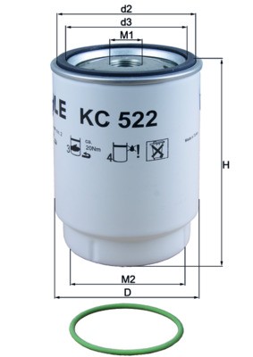 MAHLE KC 522D Kraftstofffilter für MAN
