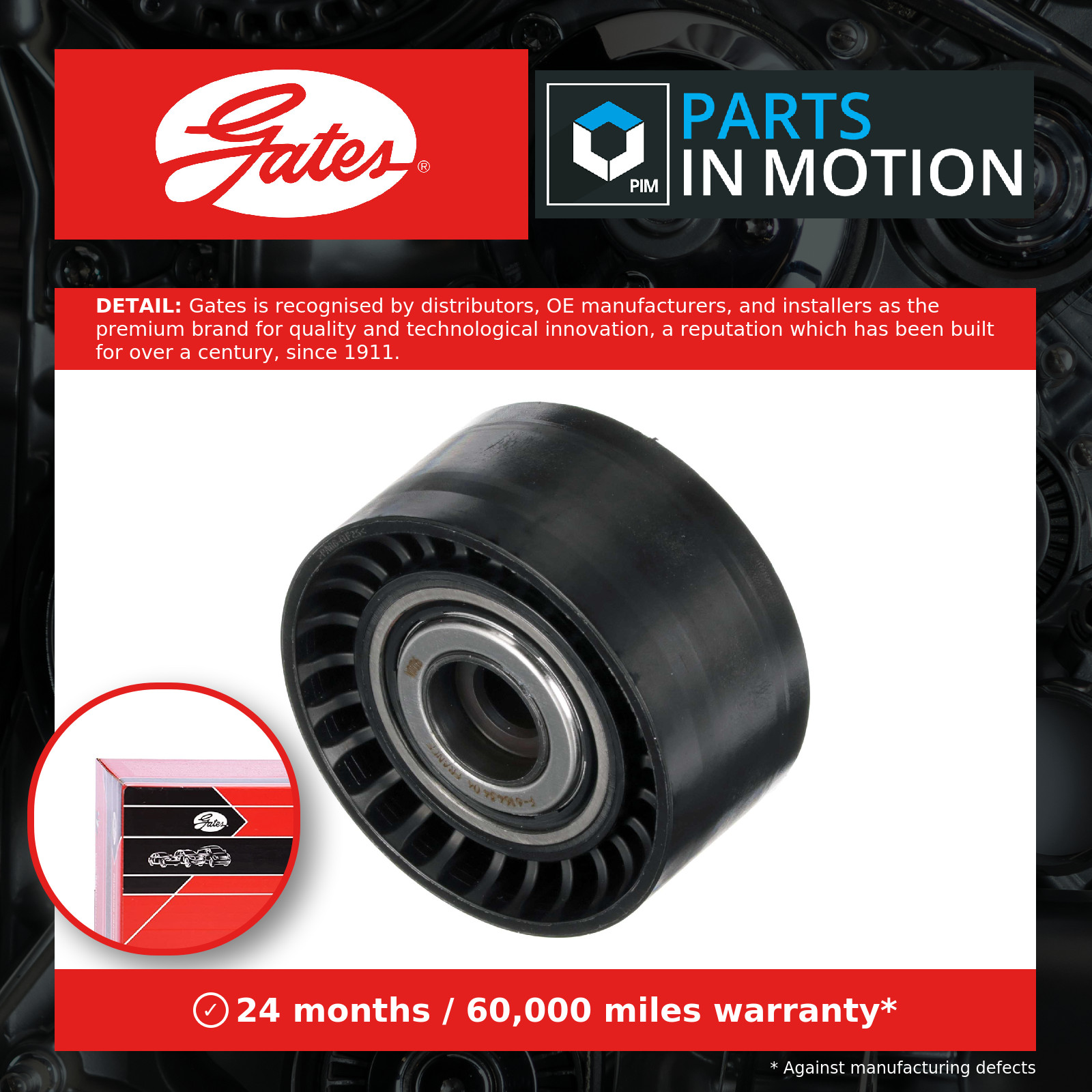 Aux Belt Idler Pulley fits CITROEN NEMO AA 1.4D 2008 on Guide Deflection Gates - Image 4