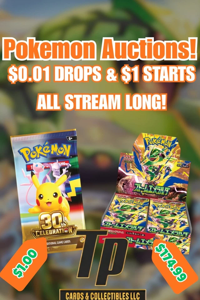 $1 Start Pokemon Auctions | Packs, Bundles, Boxes w/Jake