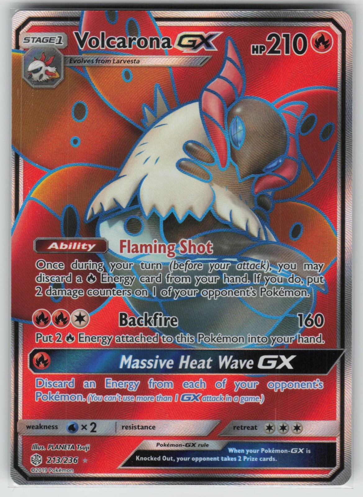 Volcarona GX (Full Art) Ultra Rare SM - Cosmic Eclipse 213/236 NM