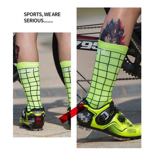 2Pairs Pro Cycling Socks Road Bicycle Riding Bike Sport Ankle Socks Black Yellow - Picture 5 of 5