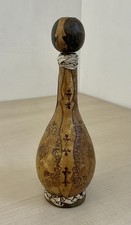 Vintage Italian Leather Wrapped Decanter / Flask – Rare Bottle - 30cm Tall