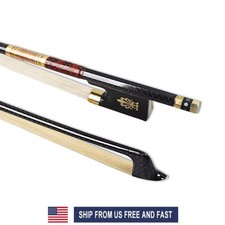 4/4 Violin Bow Black Carbon Fiber Violin Bows Natural Horse hair Well Balance