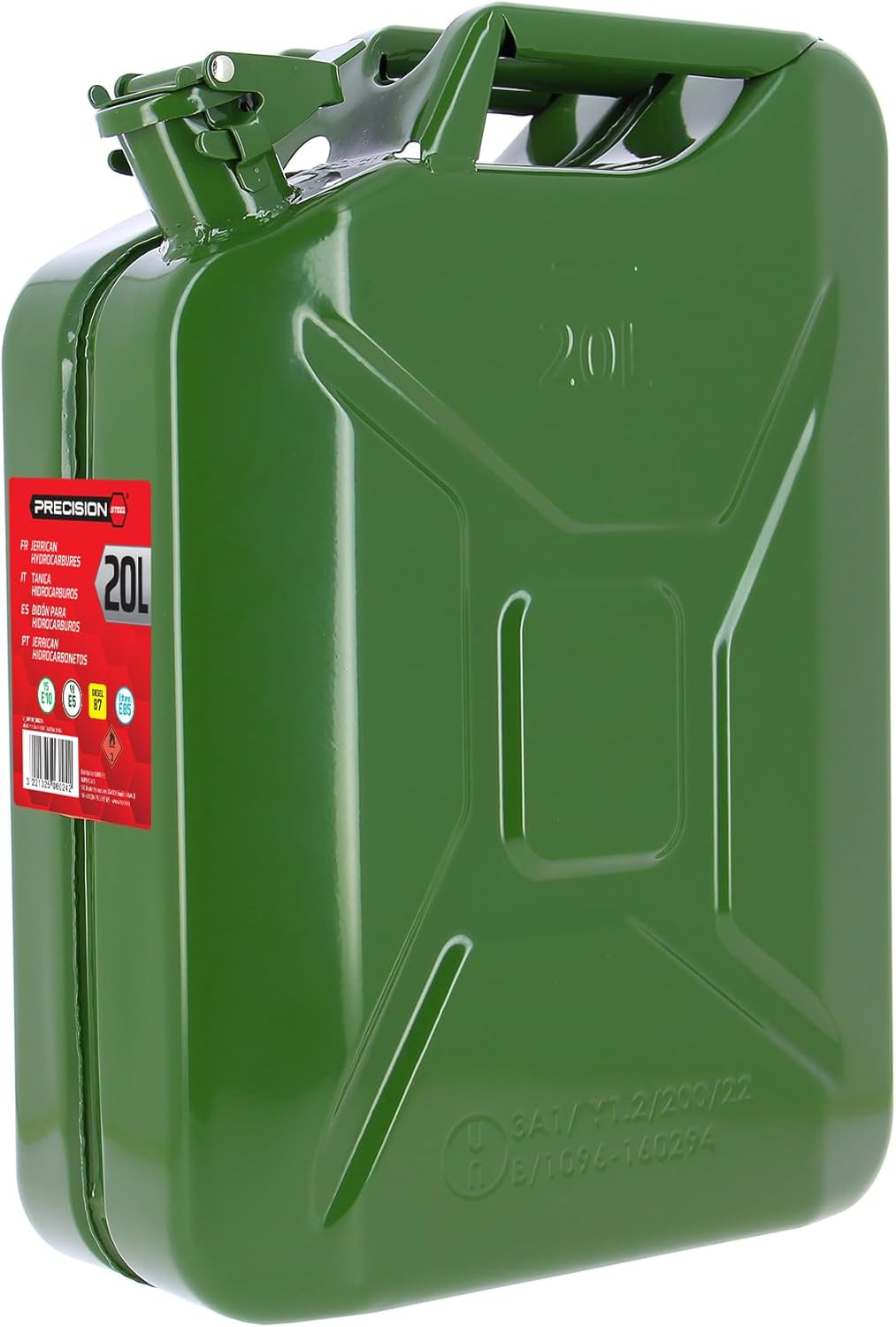 Jerrican US Métallique XL Tech anti-fuite pour stockage sécurisé de carburant
