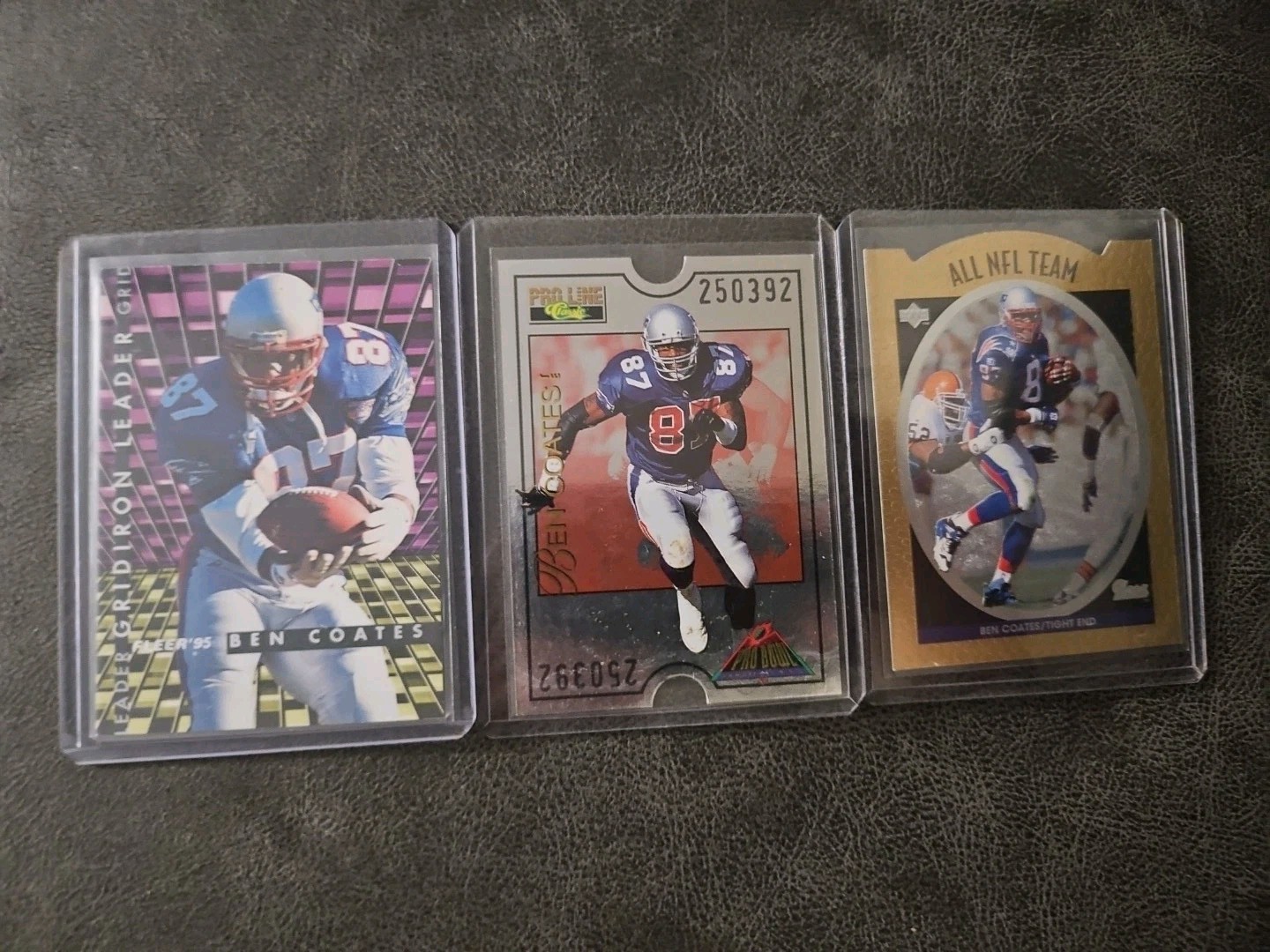 3 1995-96 BEN COATES INSERT CARD LOT UPPERDECK FLEER PROLINE BLUE BEARS PATRIOTS