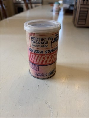 Extra strength Bufferin Paper Wax Bottle 1980 s Medical Doctor 