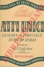 PIRANDELLO Luigi - La giara - L'imbecille - Lumie di Sicilia. Commedie in un at