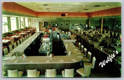 Wolfie's Restaurant Diner St. Petersburg FL Vintage Chrome Postcard