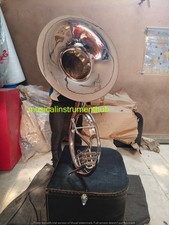 SOUSAPHONE 22" BELL SIZE OF PURE BRASS METAL IN CHROME CASE FREE SHIPPING