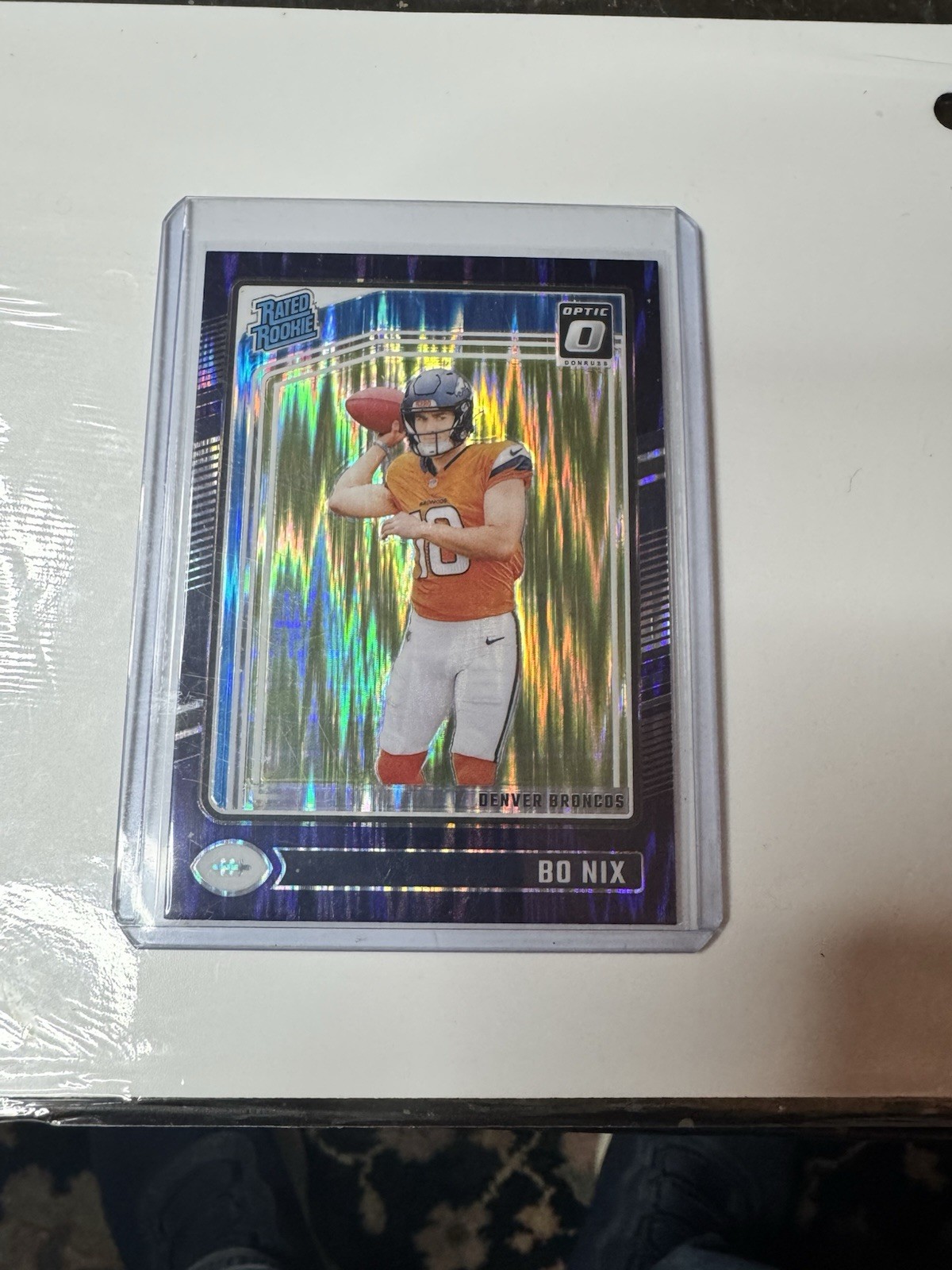 2024 Panini Donruss Optic - Rated Rookie Bo Nix #209 Purple Shock Prizm (RC)