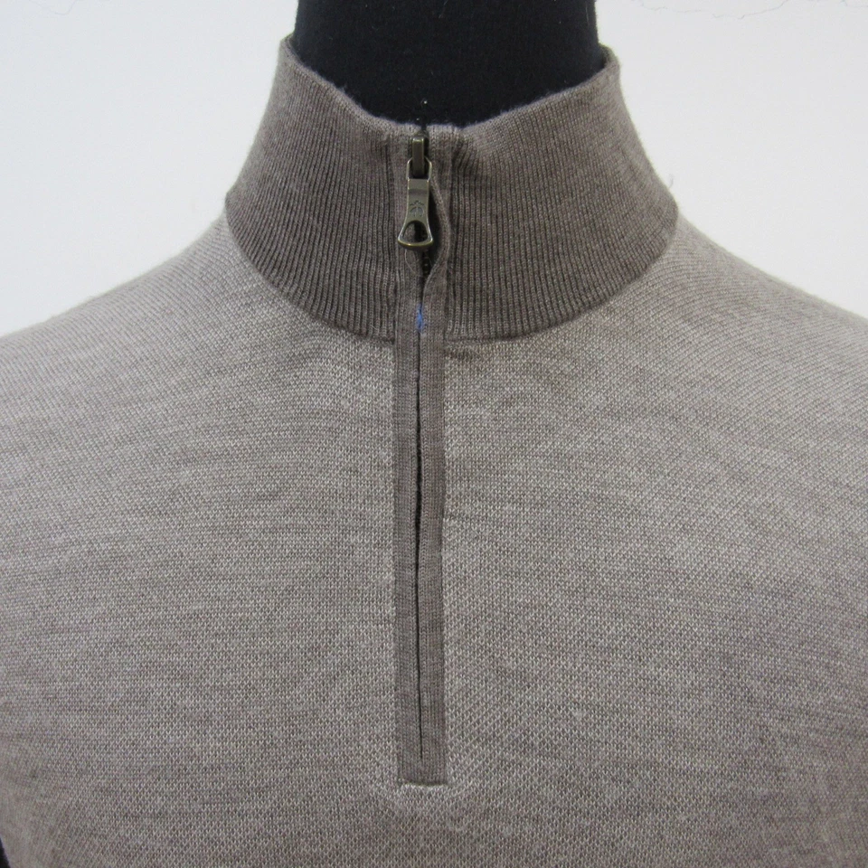 Jersey Brooks Brother cuello falso mezcla de lana marrón pecho 48/50 Reino Unido 2XL SKU Y12130 Foto 3 de 4