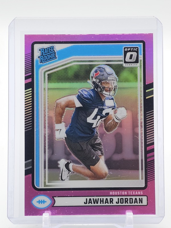 JAWHAR JORDAN 2024 DONRUSS OPTIC PINK PRIZM ROOKIE #390 TEXANS Q5099