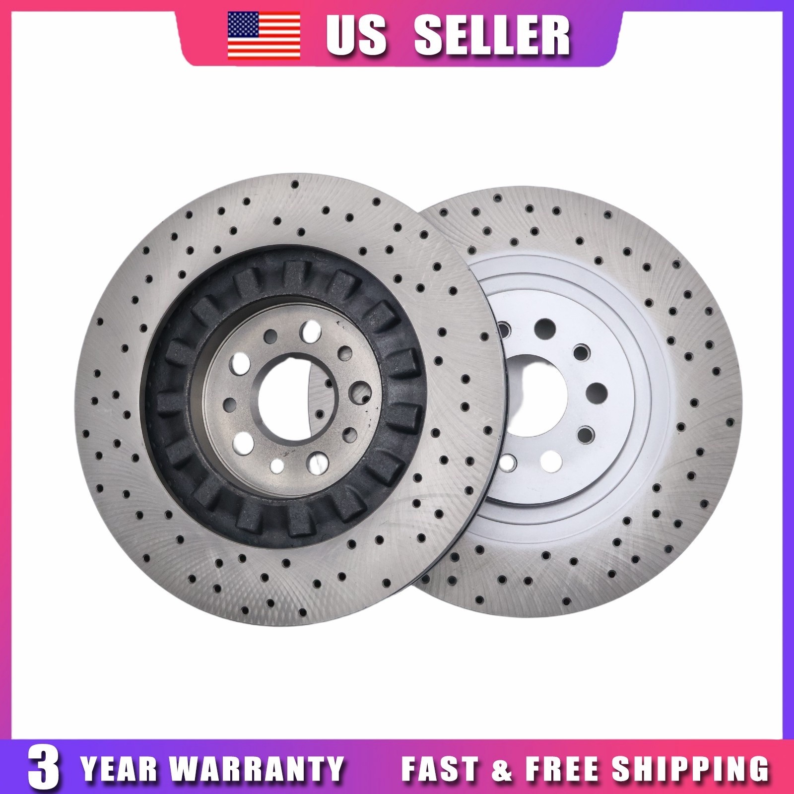 Set of 2 For 2014-2021 Maserati Ghibli Quattroporte Front Brake Rotors 670030935