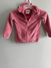 OshKosh B  gosh Girls Hoodie Jacket Size 8 Pink Sherpa Fleece Full Zip Hooded