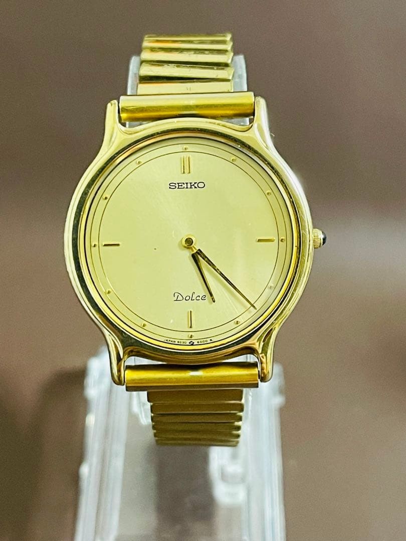 SEIKO Dolce 9530-6000 Quartz Gold Dial Watch Japan - Gem