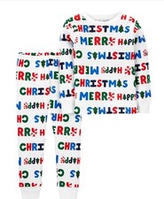 Carters Adult Unisex Merry Christmas Cotton Pajamas 2 Piece PJs Set Size M