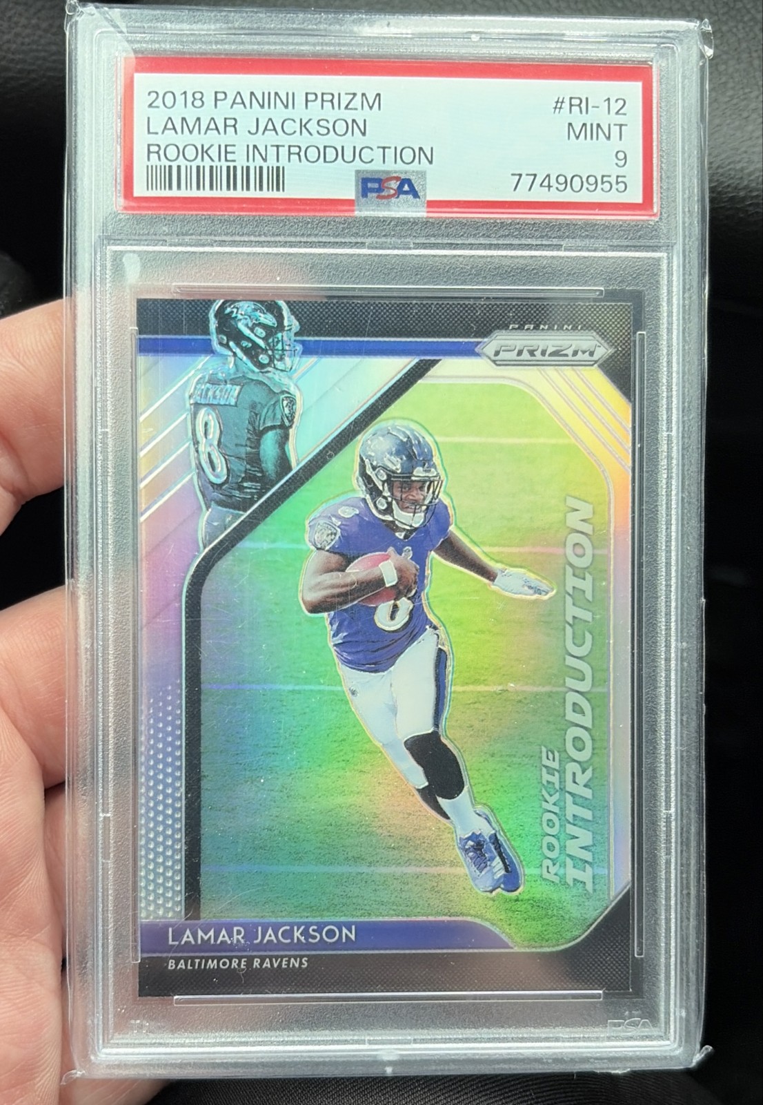 2018 Panini Prizm - Rookie Introduction Lamar Jackson #RI-12 (RC) PSA 9