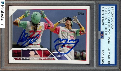 Fernando Tatis Jr Manny Machado Signed 2023 Topps Update US247 PSA/DNA Dual AUTO