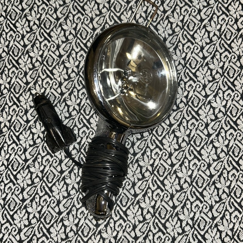 Vintage Working 1950’s GE motors Chevy 12 Volt light, Chrome finish.