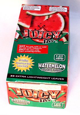 watermelon flavour cigarette 24 pack 1.5 size Juicy Jay's Watermelon Flavored Cigarette Rolling Papers 1  1/2