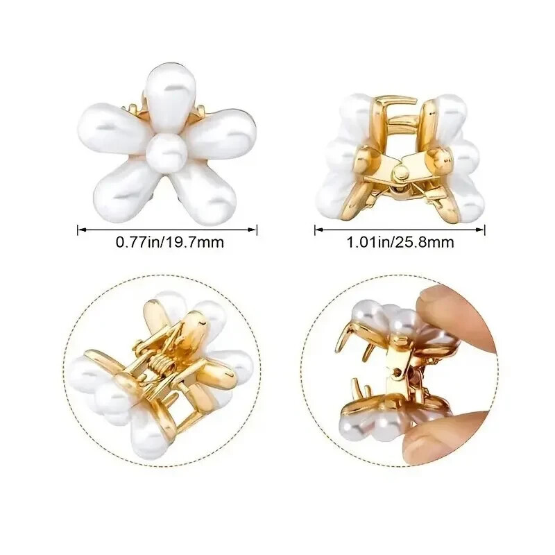 10 pièces mini pinces à cheveux à griffes, motif floral
