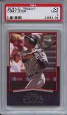 2008 Upper Deck Timeline 28 Derek Jeter PSA 9 Mint Yankees Captain HOF MVP 