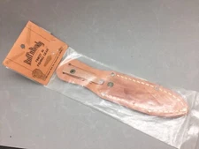 Ruff N Ready Leather Belt Knife Sheath Old Stock Embossed Fish 8" Tan Riveted