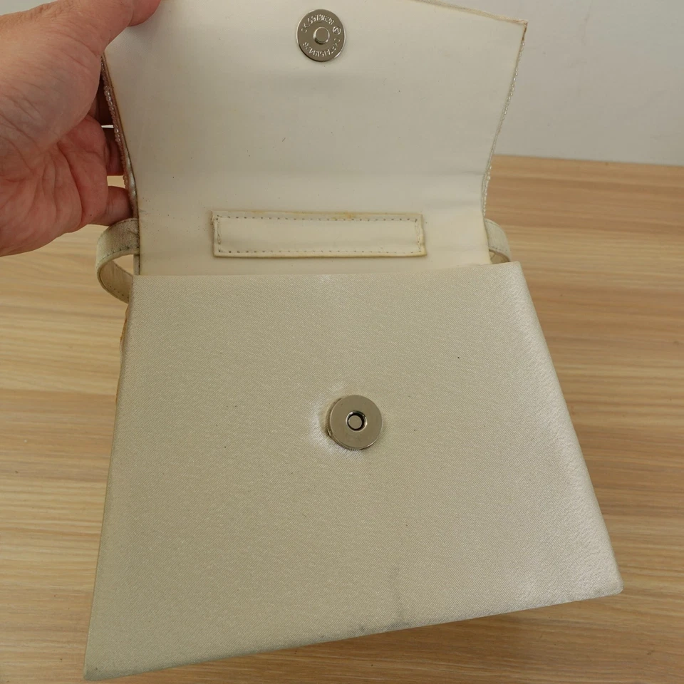 Mini Bolso Bijoux Terner Noche Asa Superior Blanco Perla Cuentas DE COLECCIÓN DEFECTO Foto 3 de 4