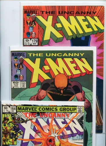 Uncanny X Men #164, #177, and #179 Marvel Comics Lot of 3 Books XXI