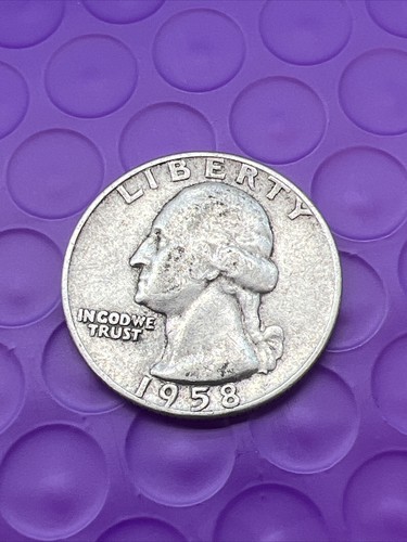 ❤️ 1958 D Silver Washington Quarter - a nice silver quarter (0085) - 第 1/2 張圖片