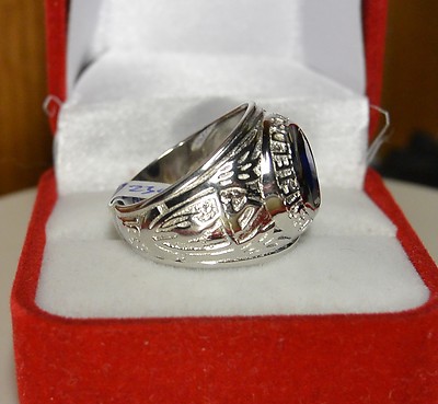 Chevalière Dolly-Bijoux En Argent 925 Rhodié Avec Saphir - Tailles 54 à 70 - Unisexe - Neuf Avec étiquettes