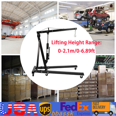 2 TON Engine Motor Hoist Cherry Picker Shop Crane Lift Black