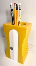 Giant Pencil Sharpener Desk Organizer   Fun  Functional Yellow