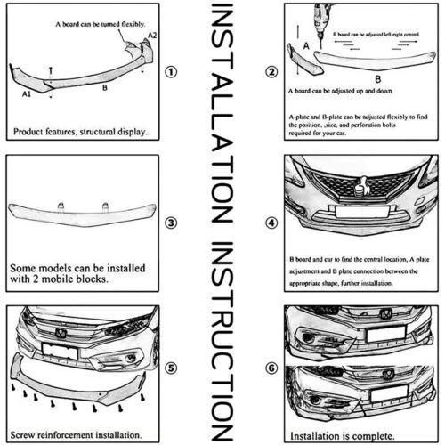 Alerón divisor de labios para parachoques delantero serie 6 E63 E64 F12 645Ci + 2x varillas de puntal - Imagen 3 de 11