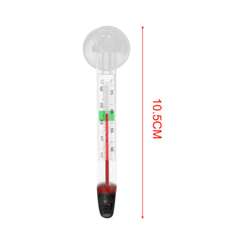 1x Glass Meter Aquarium Fish Tank Water Temperature Thermometer Suction Cup Tool - Picture 2 of 12