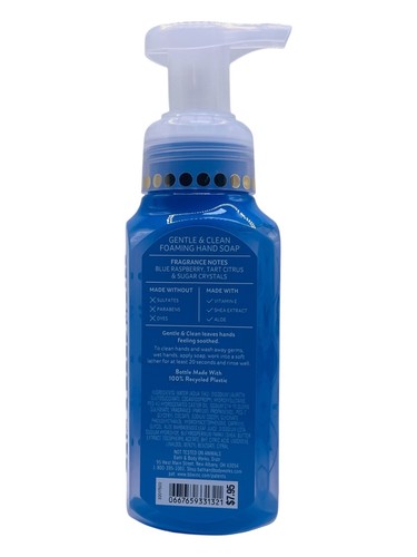 BATH AND BODY WORKS BLUE RASPBERRY GENTLE CLEAN FOAMING HAND SOAP NEW - Picture 4 of 4