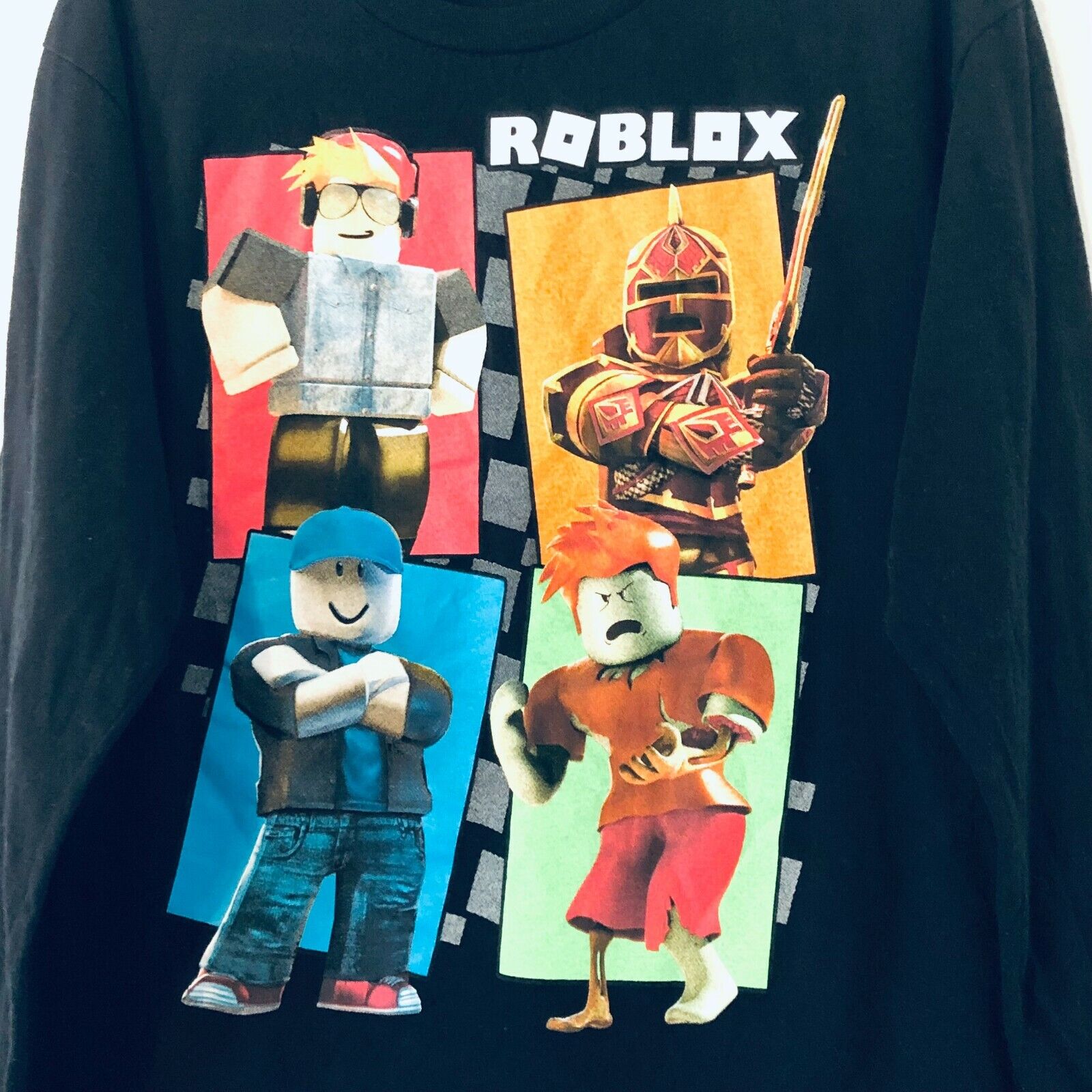 Roblox-camiseta bidimensional de algodão fino para meninos e