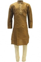 Krishna Sarees Mkp3186 Brown And Cream Men's Kurta Pyjama Indian Suit Sherwani Krishna Sarees Mkp3186 Brown And Cream Men's Kurta Pyjama Indian Suit Sherwani