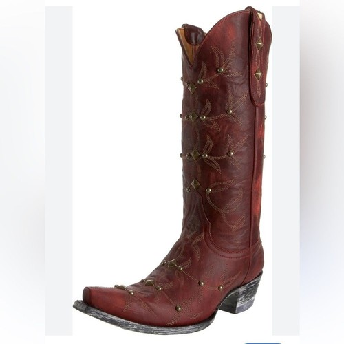 Raro esaurito - Vecchio stivale da cowboy alto gringo polostud 8 vulcano rosso usato in ottime condizioni western