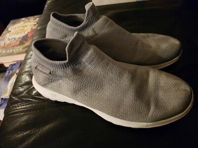 Sketchers Ultra Sock Grey Slip On Trainer White sole Size uk