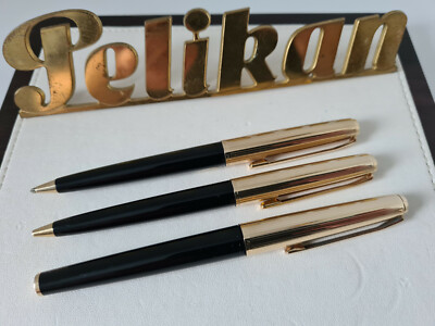 Pelikan P30 R30 D30 rolled gold Set ''Erich Steidtmann Kommandeur II. Weltkrieg''