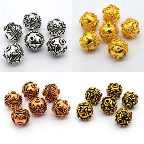 10 Perles Bouchons Fleur Bali Argenté 9x5mm – Fabrication De Bijoux – Neuf