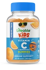 Lifeable Sugar Free Vitamin C for Kids - Orange Flavor Gummy - 90 Count