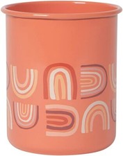 NOW DESIGNS DANICA 'SOLSTICE' PENCIL CUP/ MAKEUP CADDY ORANGE RAINBOW METAL