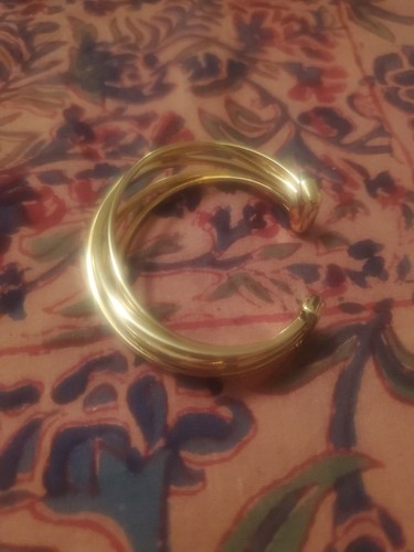 Vintage MONET signiertes goldfarbenes Armband Manschette alter Schmuck Nachlass Verkauf Fund - Bild 4 von 18